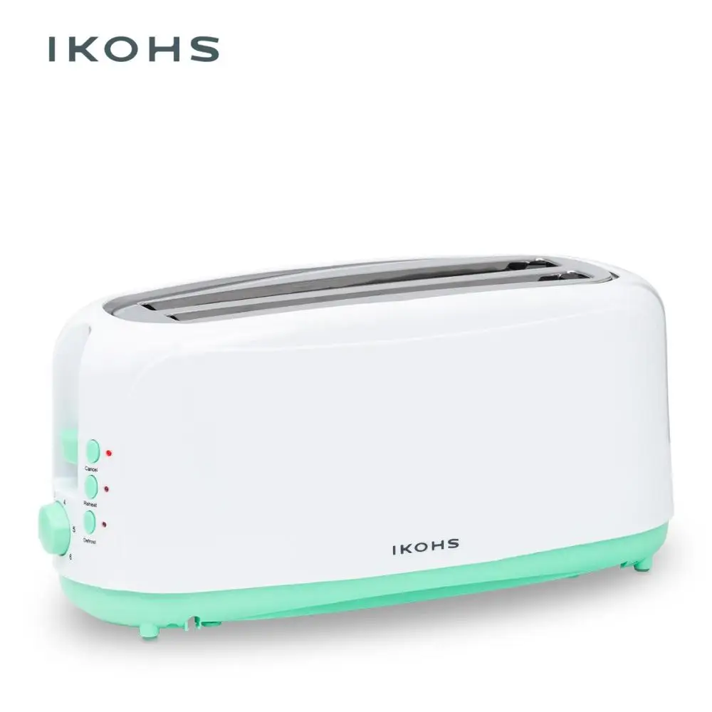Cena IKOHS Best Toast XL automatyczny toster dwa gniazda 1000W ze stali nierdzewnej plastikowe śniadanie chleb węgorz ogrzewanie rozmrażanie