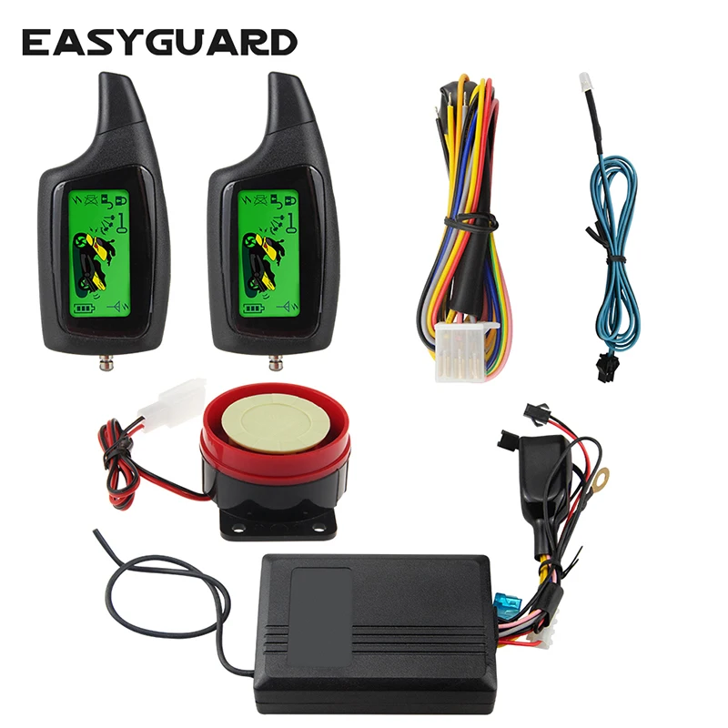 

Economic durable LCD 2-way motorcycle alarm system With remote engine start starter shock sensor & remote adjustable sensitivity