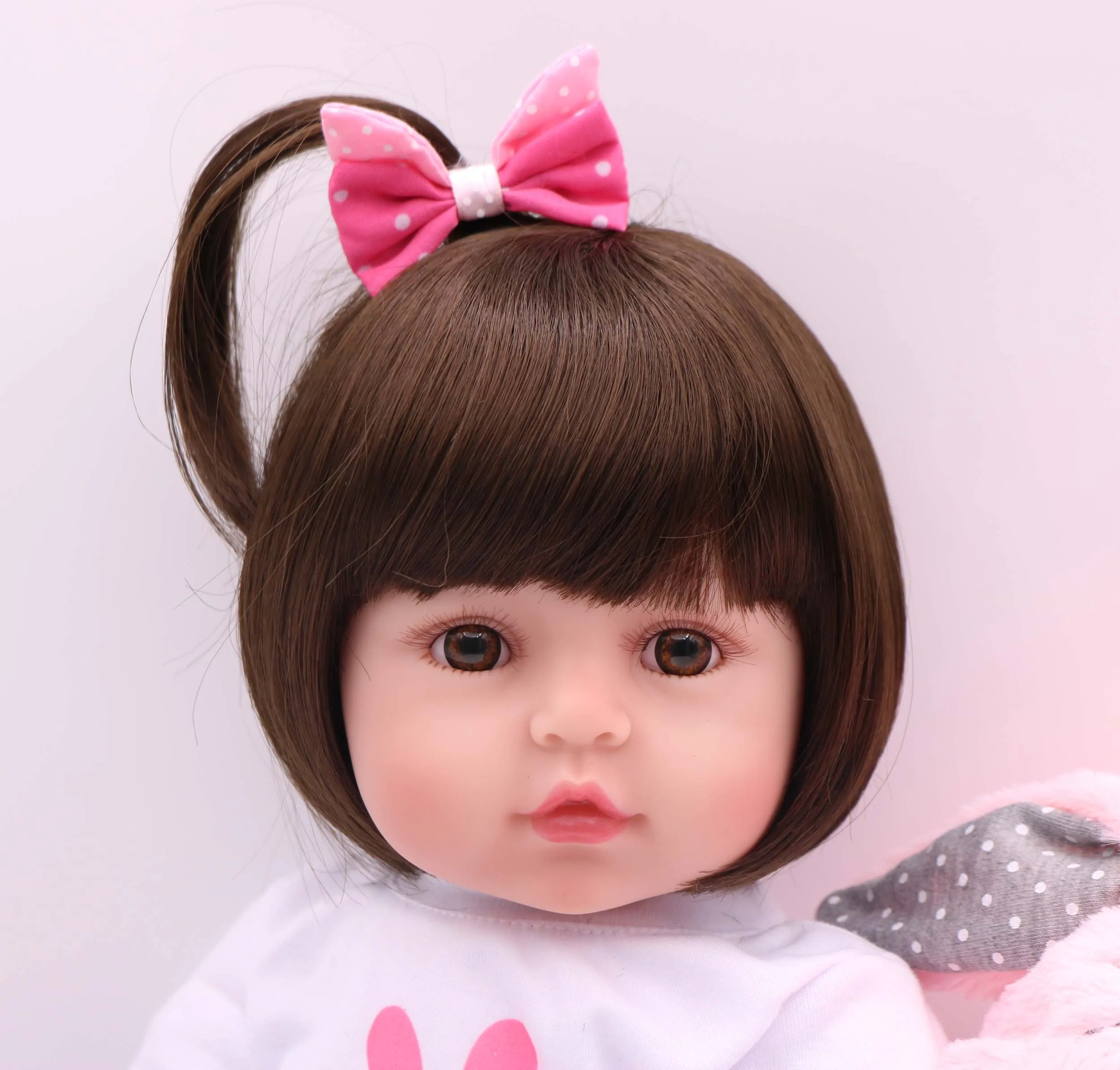 47 см/58 см силиконовая кукла новорожденного ребенка розовый милый кролик костюм реалистичный ребенок дает детям лучший подарок на день рождения Рождество