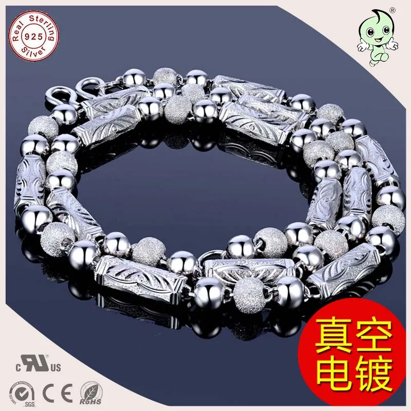 Collar de cadena gruesa de hombre gemométrica de plata esterlina S925 pesado Popular - 1