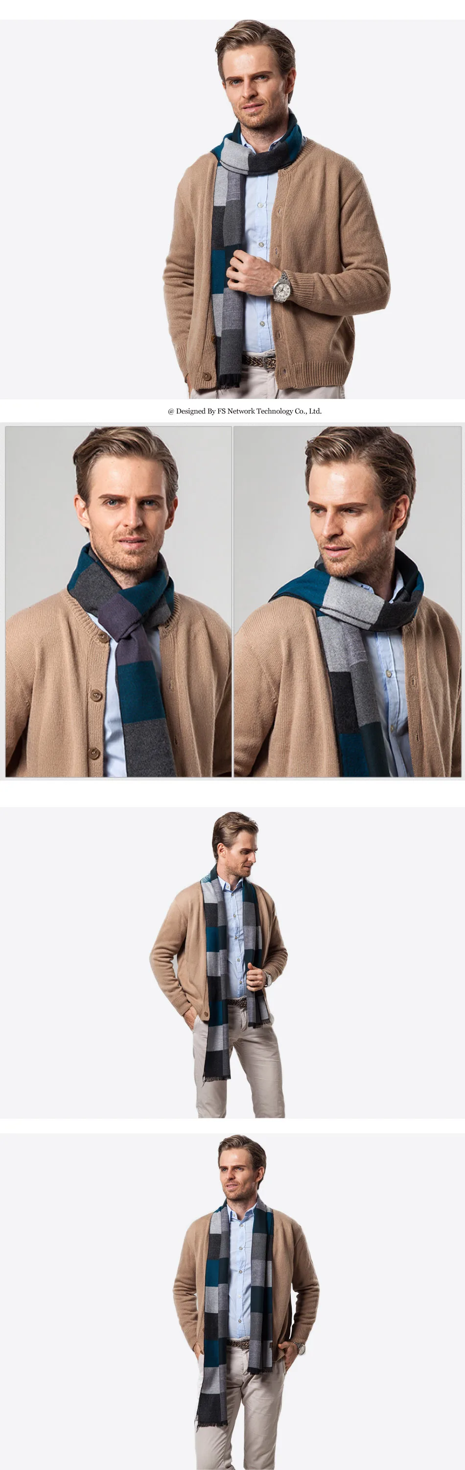 paul smith scarves FS Man Luxury Brand Fashion Cashmere Wool Plaid Scarf Men Designer Shawl Winter 2018 Soft Wraps Warm Casual Scarves barbour scarf mens