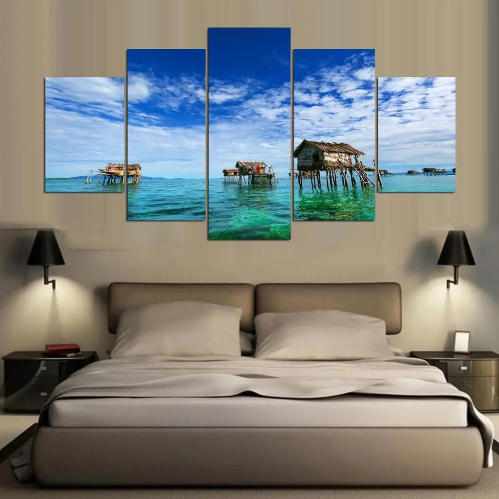 

HD Prints One Set Beautiful Landscape Canvas Painting 5 Pieces Modular Pictures For Modern Living Room Wall Art Home Decorative