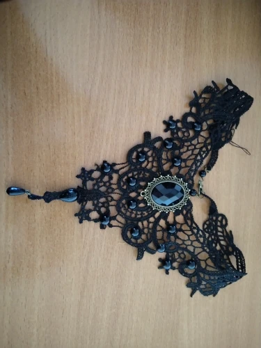 Black Lace & Beads Collar Necklace photo review