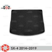 Коврик багажного отделения для Suzuki SX4 2013~ Магистральные коврики Нескользящие полиуретан грязь защиты багажник Тюнинг автомобилей