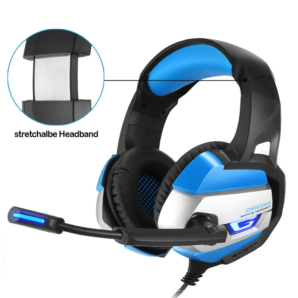 ONIKUMA K5 best игровая стереогарнитура casque 3,5 мм глубокий бас наушники с микрофоном для PS4 геймпад новой Xbox One PC ноутбук