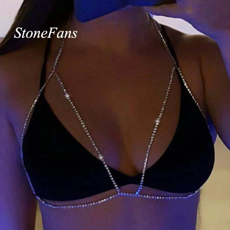 StoneFans блестящее колье цепочки для тела со стразами Летний Пляжный простой