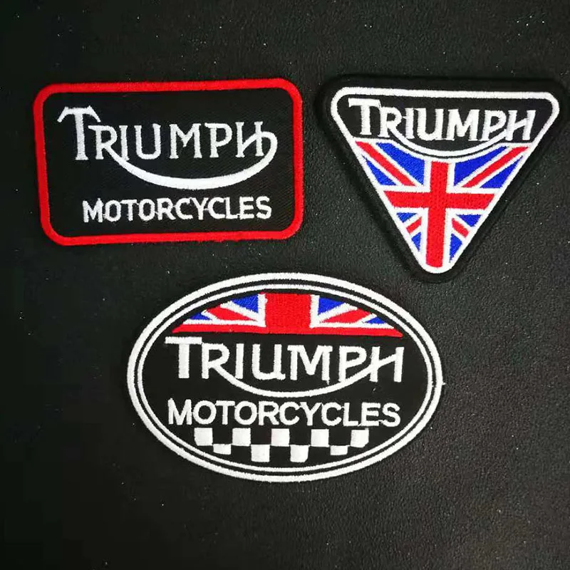 Ironon Patches Embroidered Sewing Triumph Motorcycles Biker