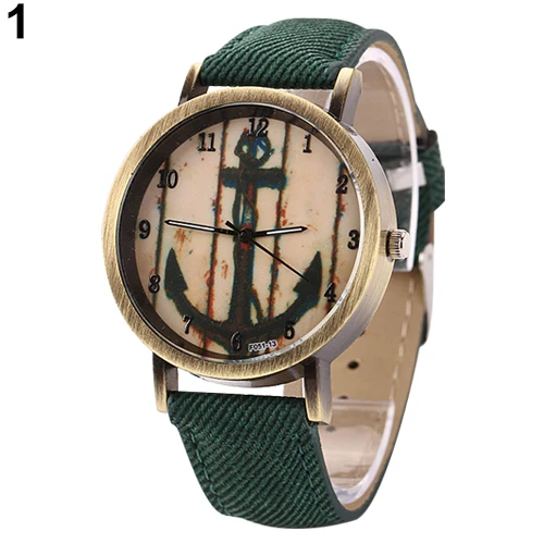

Women Men Wrist Watches Green Vintage Quartz Demin Watchband Luxury Brand Simple Male Ladies Geneva Clocks relogio feminino 2017
