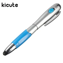 Kicute 1 шт. 3 в 1 многофункциональная ручка емкостная Экран стилус светодиодный фонарик планшет высокое качество офисные школьные принадлежности, блокноты