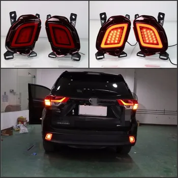 

JanDeNing 2PCS LED Rear Bumper Brake Lights Turn Signal Light DRL For Toyota Highlander 2015-2017