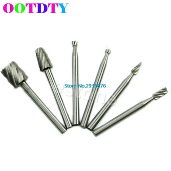 

OOTDTY 6pcs/lot HSS Routing Router Grinding Bits Burr For Rotary Tool Dremel Bosch Mini APR3_10