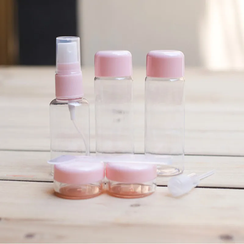 7pcs/Set WholeSale Dropshipping MOONBIFFY Travel Mini Makeup Cosmetic Face Cream Pot Bottles Plastic Transparent Empty Eyeshadow