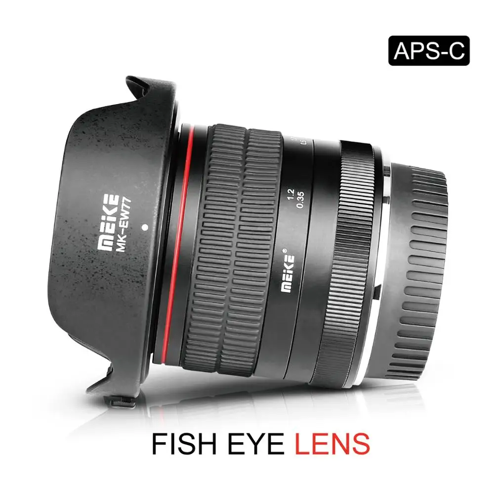 Широкоугольный объектив «рыбий глаз» Meike 8 мм f3.5 f/3,5 для камеры Canon ef-mount с APS-C 6D 5D MARK IV 70D 200D 6D MARK II 1300D 200D