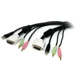 StarTech.com 6 футов 4 в 1 USB DVI kvm-кабель с аудио и микрофон, USB, DVI-I, DVI-I + USB + 2x3,5mm, DVI-I + USB B + 2x3,5