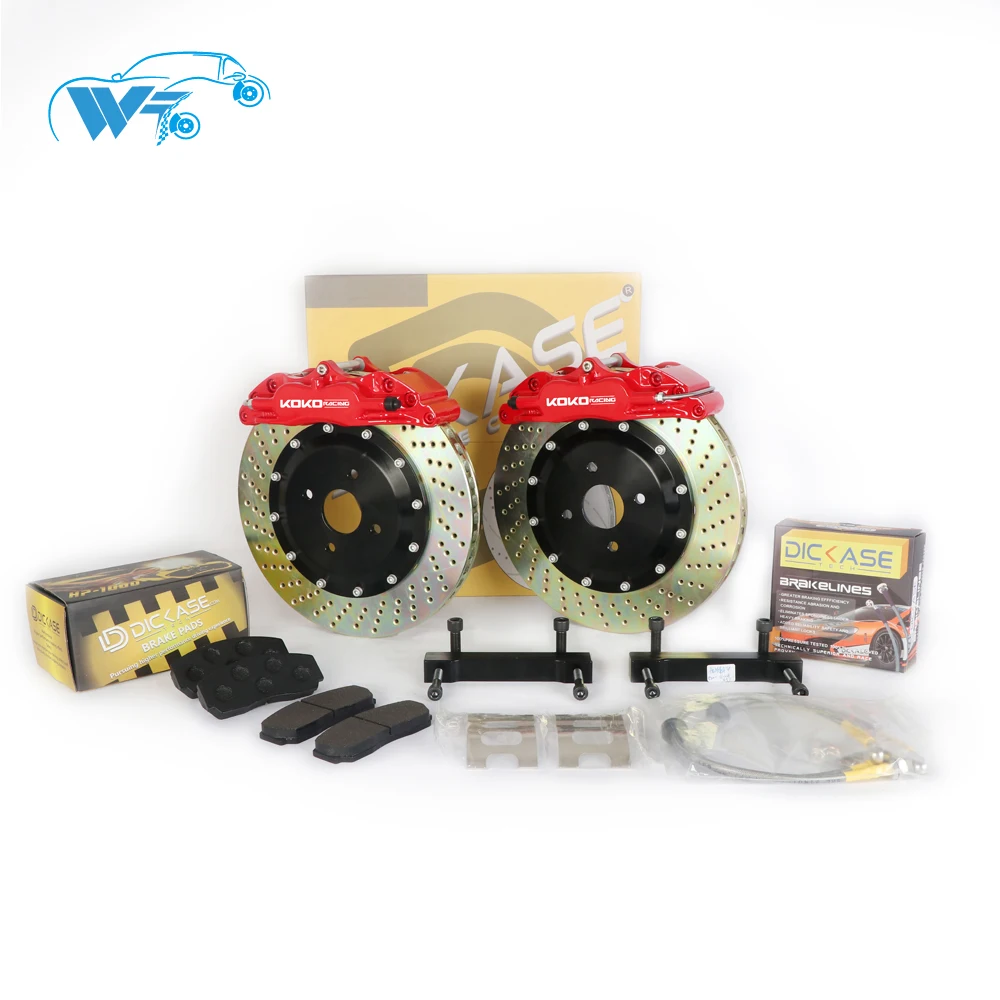 

Free shipping WT5200 brake system 4 pot red caliper PCD5*100 center bell 330*28mm brake disc for SUBARU BRZ or Toyota GT86
