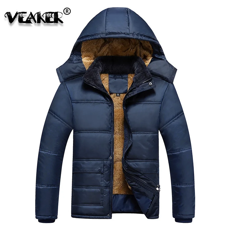 

2018 new Men Fur Jackets Coats Parka Mens Hooded Jacket Outerwaer Winter thicken Warm Coat Hoodies Plus Size Black Blue M-4XL