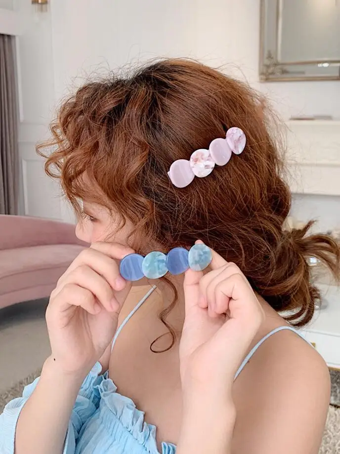 

Ins Popular Acetic Acid Hairpin Woman Sweet Simple Spring Clip Temperament Fairy Side Clip Girls Hair Accessories