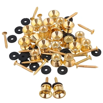 

Yibuy 100 x Gold Strap Lock for Electric Acoustic Guitar Bass
