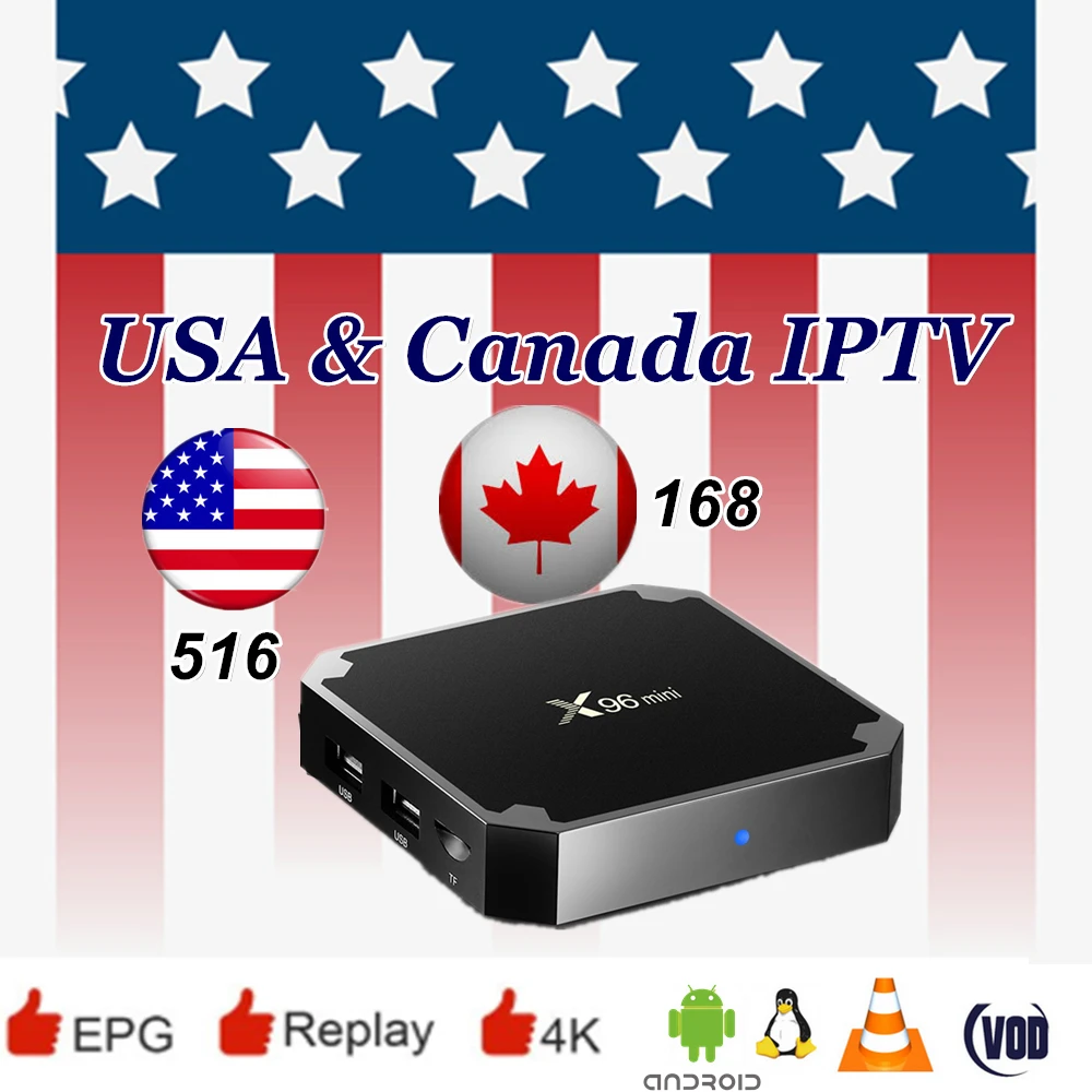 Android X96Mini Smart IP ТВ США Канада Европейский IPTV арабский IP часы 4600+ LIVE и 3800 VOD