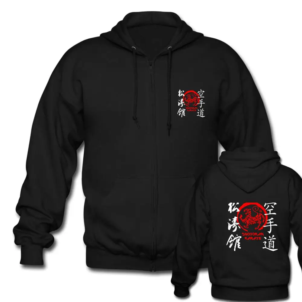 Kyokussinkai Kan Kyokushin каратэ философские мужские черные толстовки на молнии мужские свитшоты на заказ куртка с капюшоном пальто спортивная одежда - Цвет: men black 1
