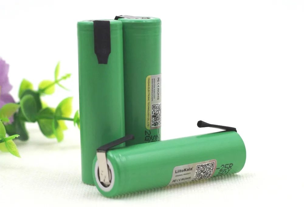 4 шт. Liitokala 18650 25R 2500mAh литиевая батарея 20A электронный аккумулятор непрерывного разряда+ никелевые листы DIY