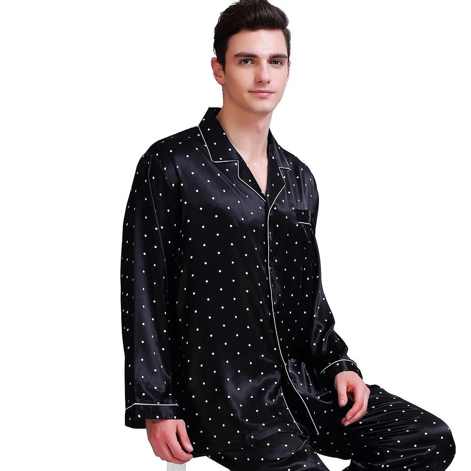 Mens Silk Satin Pajamas Set Pyjamas Set PJS Sleepwear Set Loungewear U