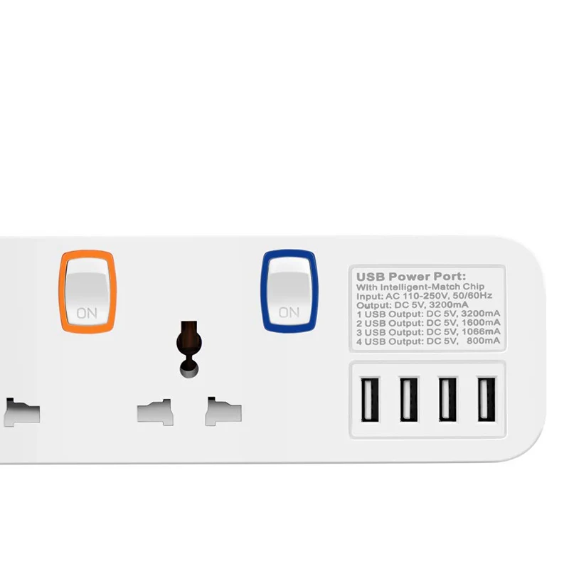 Удлинитель для путешествий с usb разъемом ЕС 3 полосная индивидуально