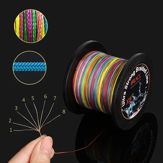 RUNCL 300M 500M 1000M PE Fishing Line Ultra Strong 8 Strands Braided Fishing Line Colorful