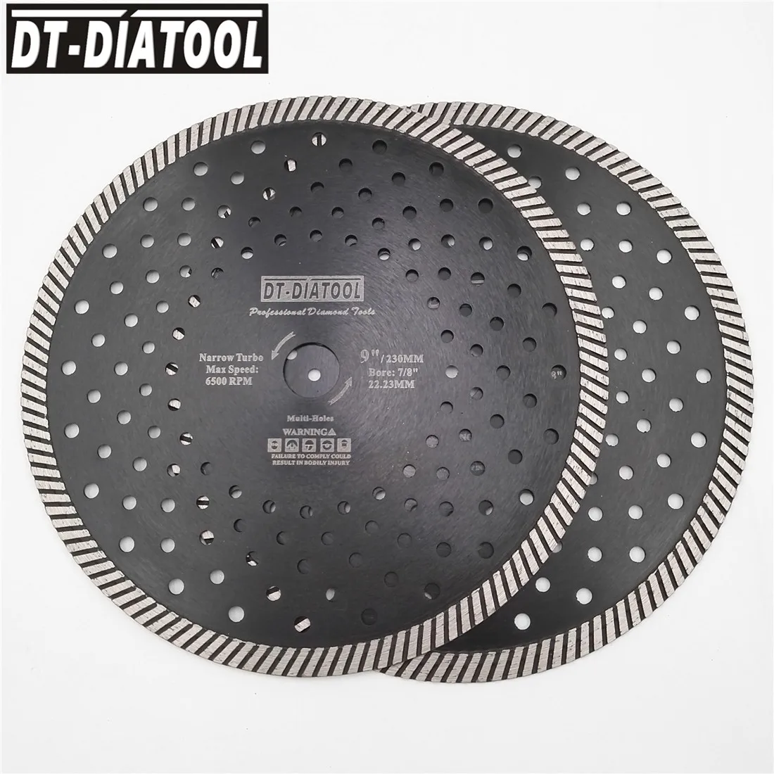 9 inch DT DIATOOL 2pcs 230MM Hot Pressed Narrow Turbo Diamond Blade Cutting Disc 10mm Segment