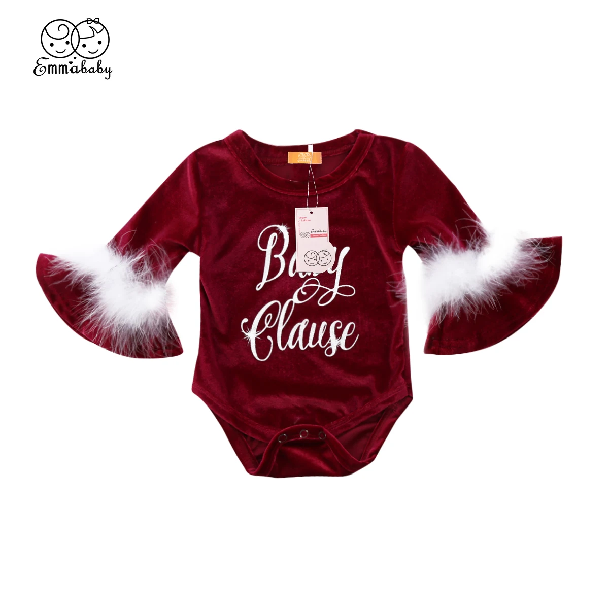 Emmababy новорожденных Рождество Комбинезоны для малышек милый Santa Baby Мороз дети Обувь для девочек Мех животных комбинезон Динамик рукавом