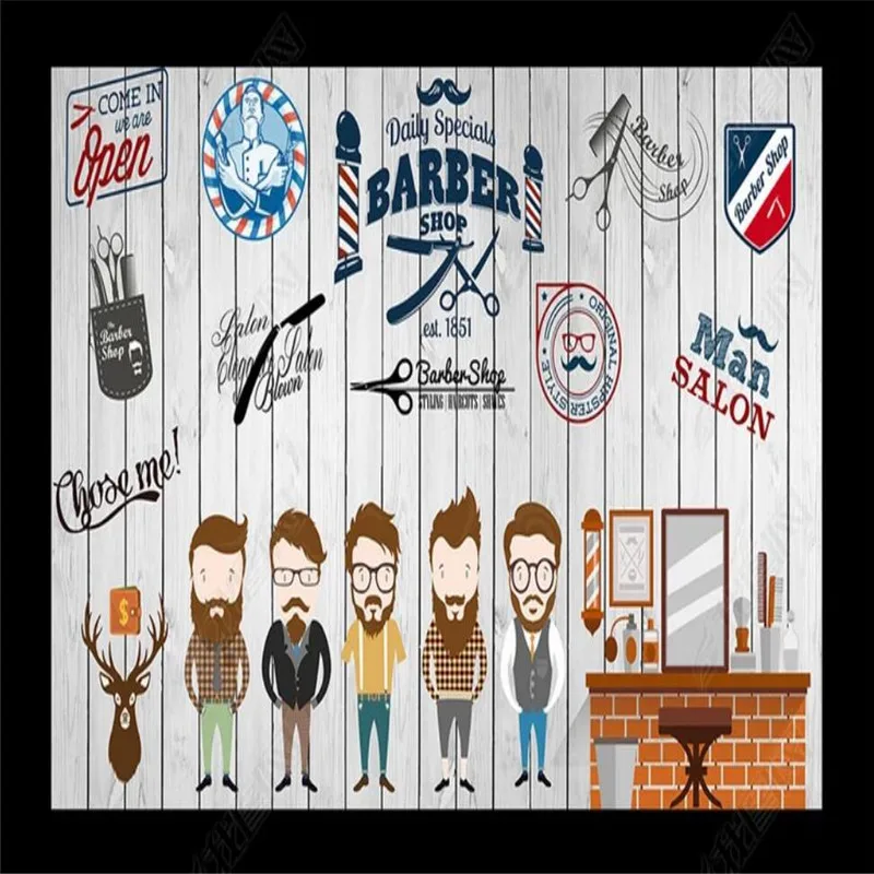 Original vintage wood texture hair shop background wall professional production mural wholesale wallpaper mural (to map custom) Original vintage wood texture hair shop background wall professional production mural wholesale wallpaper mural (to map custom)