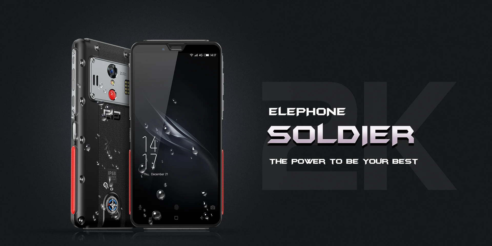 Elephone Soldier 4 Гб 128 Гб Смартфон 5,5 ''2 K экран IP68 водонепроницаемый телефон Android 8,0 Helio X25 Deca Core 5000 мАч прочный телефон