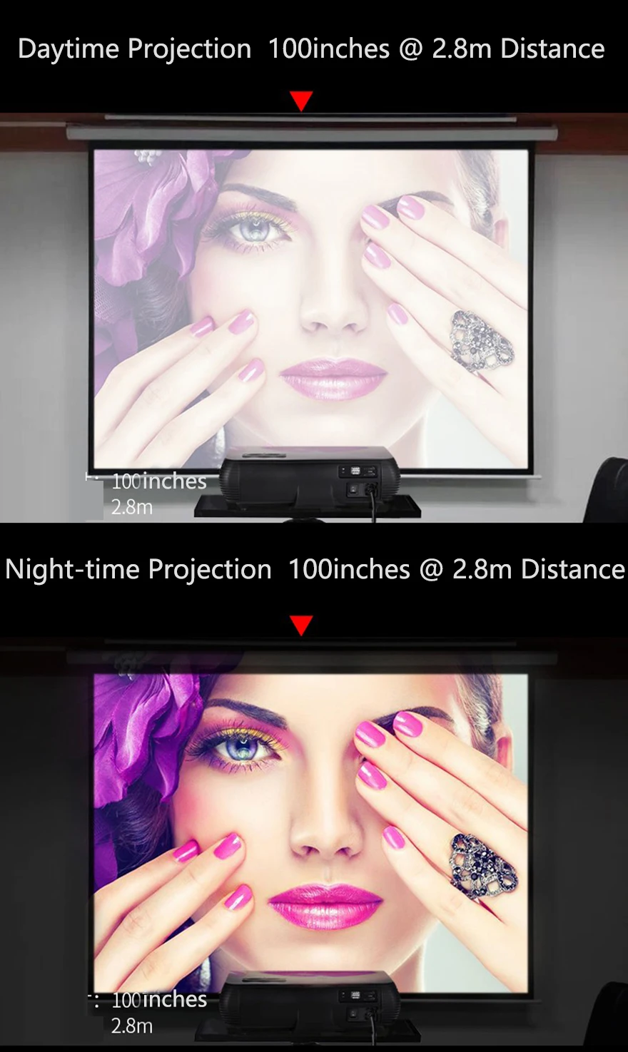 M2 Android Wifi Projector LED Home Theater Proyector (13)