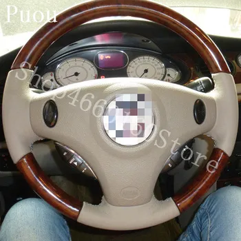 

PUOU For Land Rover Range Rover Hand Sewn Leather Steering Wheel Cover Free shipping