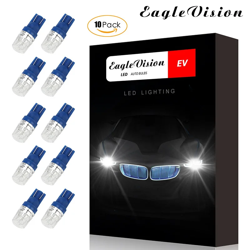 

10Pcs Auto T10 Led Cold White 194 W5W LED 5730 COB Car Super Bright Turn Side License Plate Light Lamp Bulb DC 12V 80W 8000LM