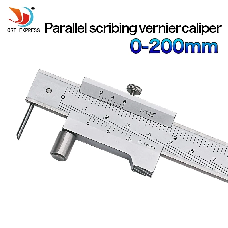 

QSTEXPRESS Parallel crossed caliper 0-200mm stainless steel parallel crossed vernier caliper