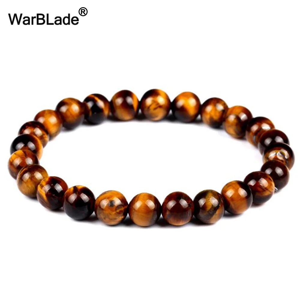 Мужской браслет из Тигрового Глаза WarBLade черный гематита обсидиана с бусинами