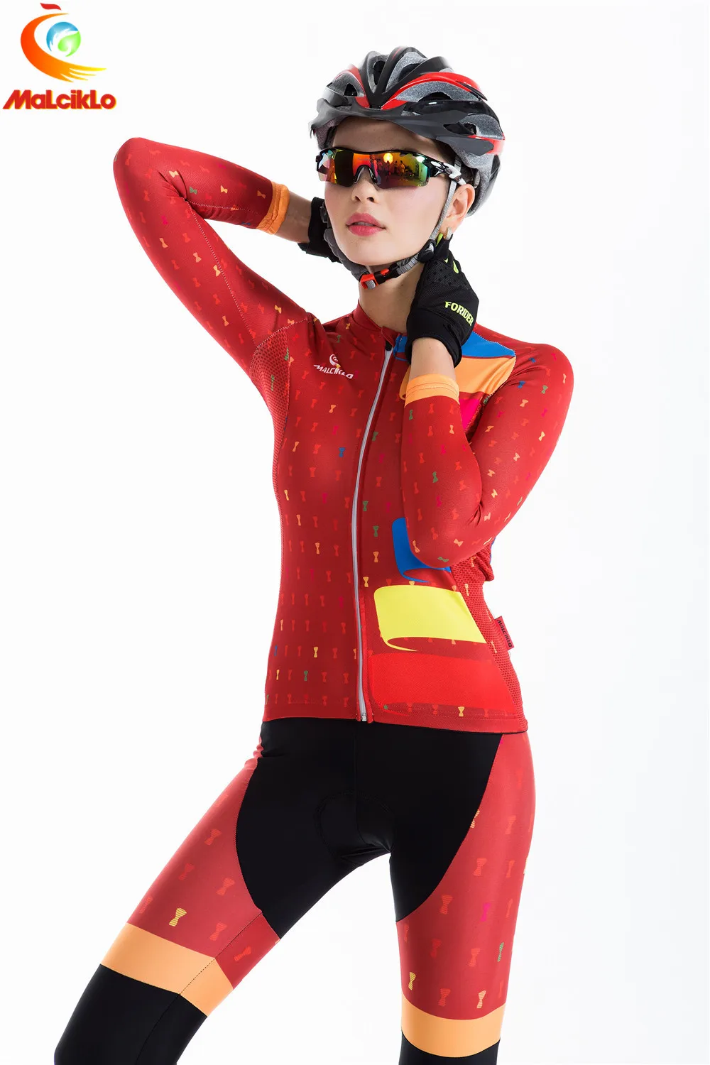 

Malciklo 2018 uniforme de ropa maillot ciclismo cycling jersey women long sleeve slim cycle clothing bicycle set