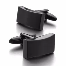 High Quality luxury hot sales Stainless Steel Cufflinks Black Classic Wedding Business 1 Pair Set Wholesaler