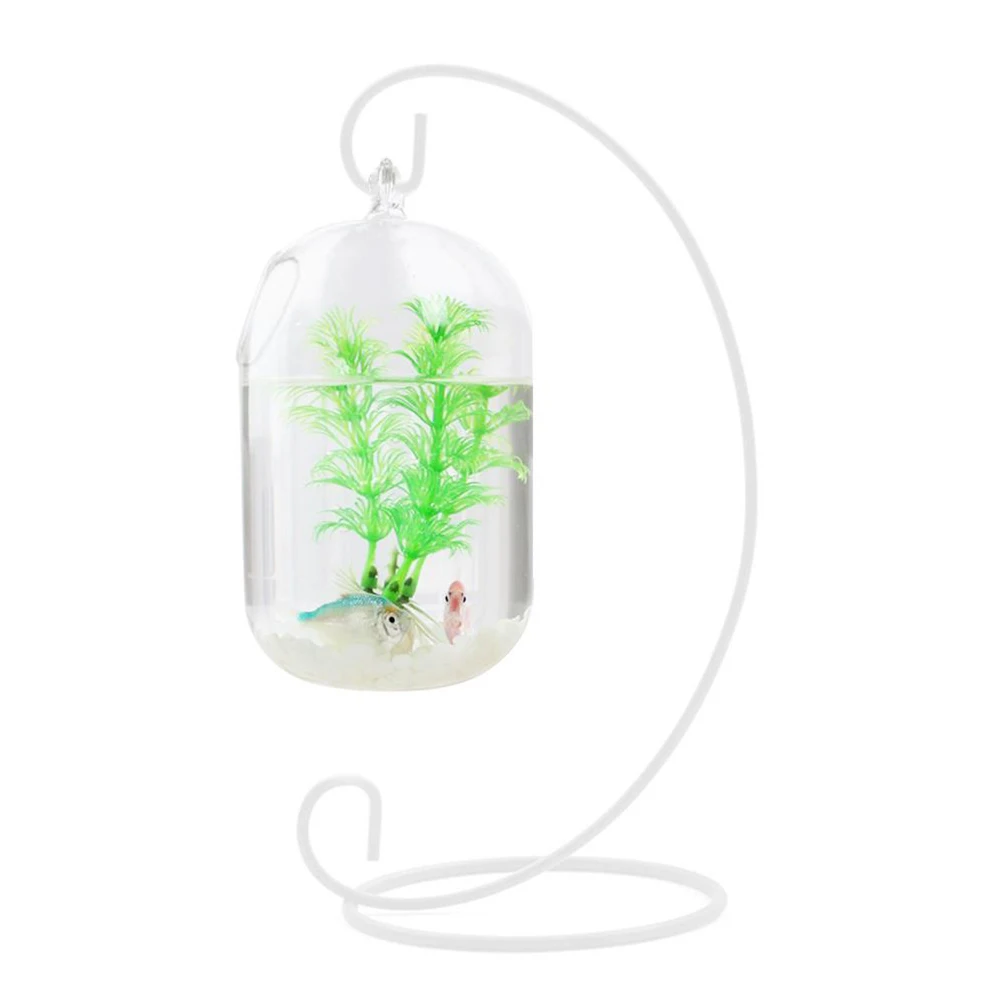 

15cm Suspended Transparent Hanging Glass Fish Tank Infusion Bottle Aquarium Flower Plant Vase Vase for Decoration