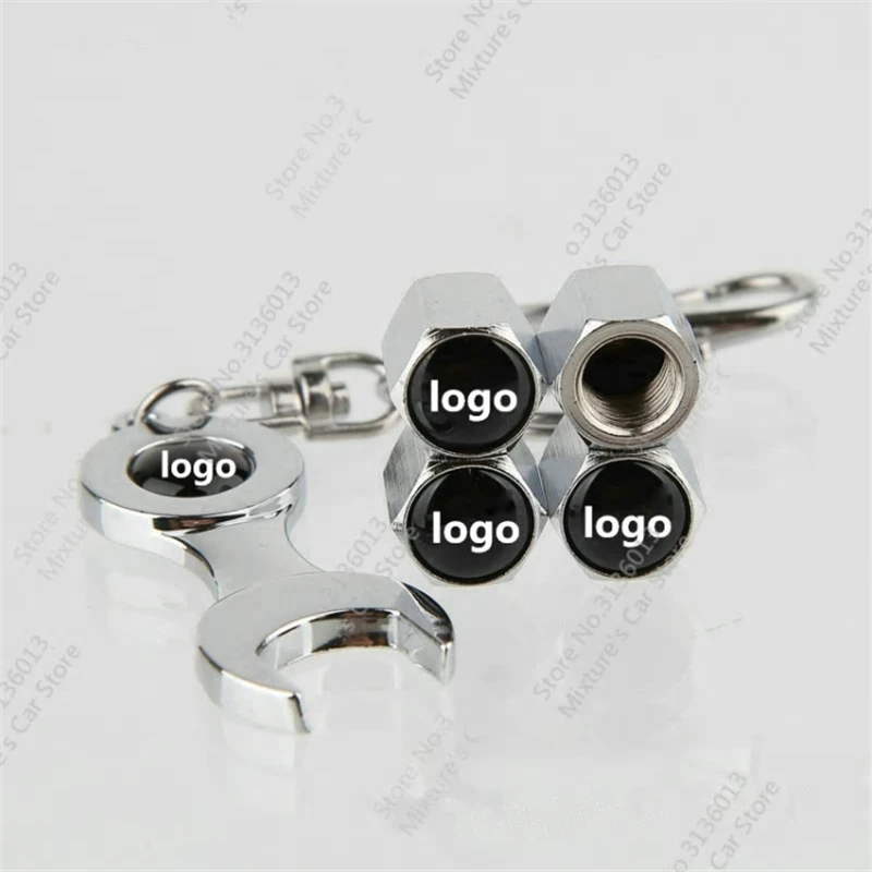 

4pcs/set Car Wheel Tire Valve Caps With Mini Wrench & Keychain For custom-made