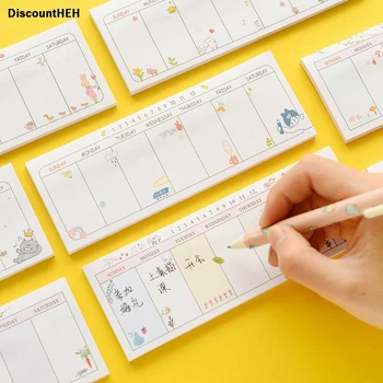 

New Arrival Fresh Weekly Planner Schedule Memo Pad Sticky Notes Escolar Papelaria School Supply Bookmark