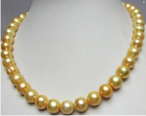 

Genuine 11-12mm South Sea Golden Pearl Necklace 18">>>girls jewelry sets Free shipping