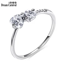 DreamCarnival – Petite bague Midi en Zircon cubique AAA pour femme, bijou de fiançailles, pour amoureux, R28025, 1989