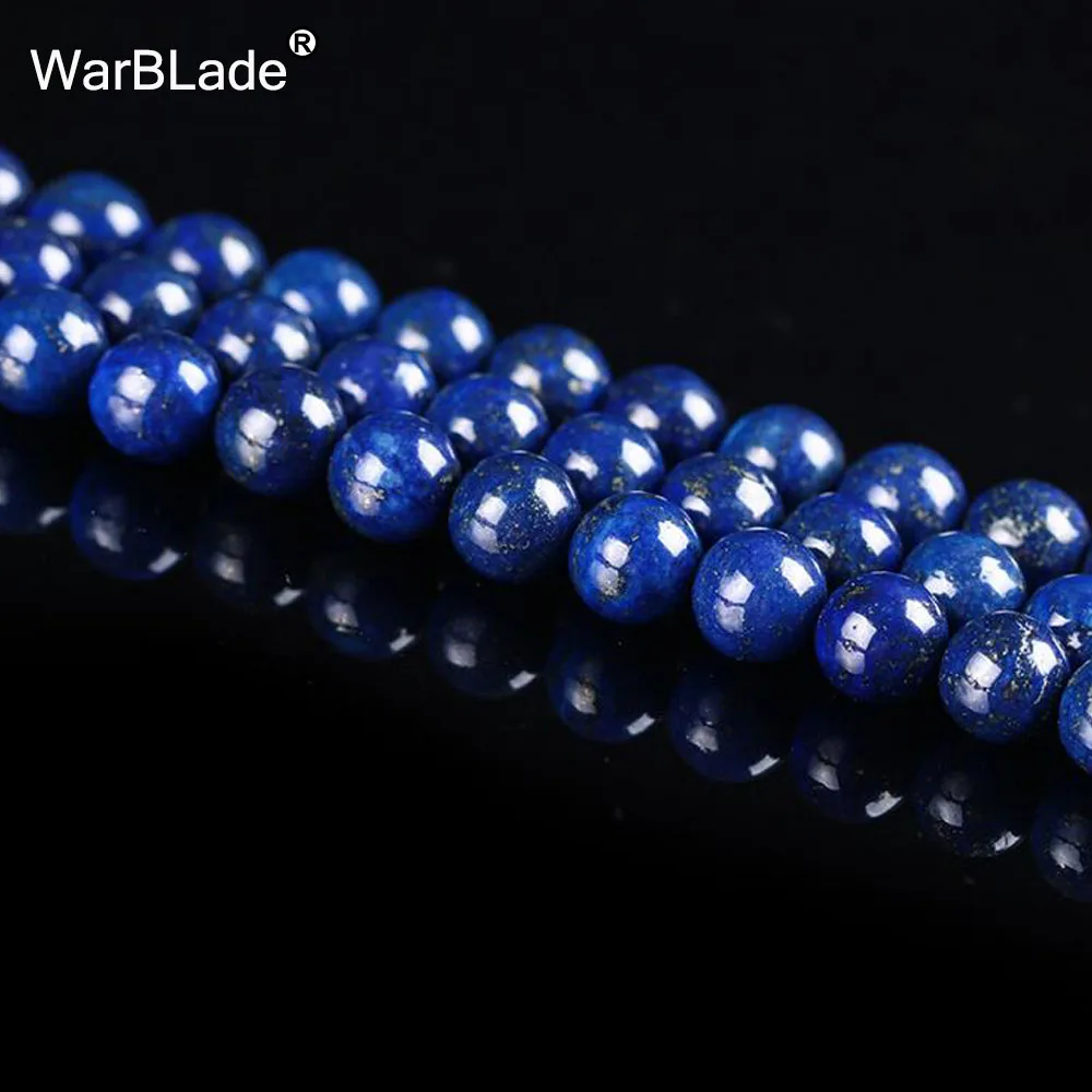 WarBLade высококачественный натуральный голубой камень Лазурит Круглые свободные бусины 4 6 8 10 12 14 16 мм для самостоятельного изготовления ювелирных изделий браслет