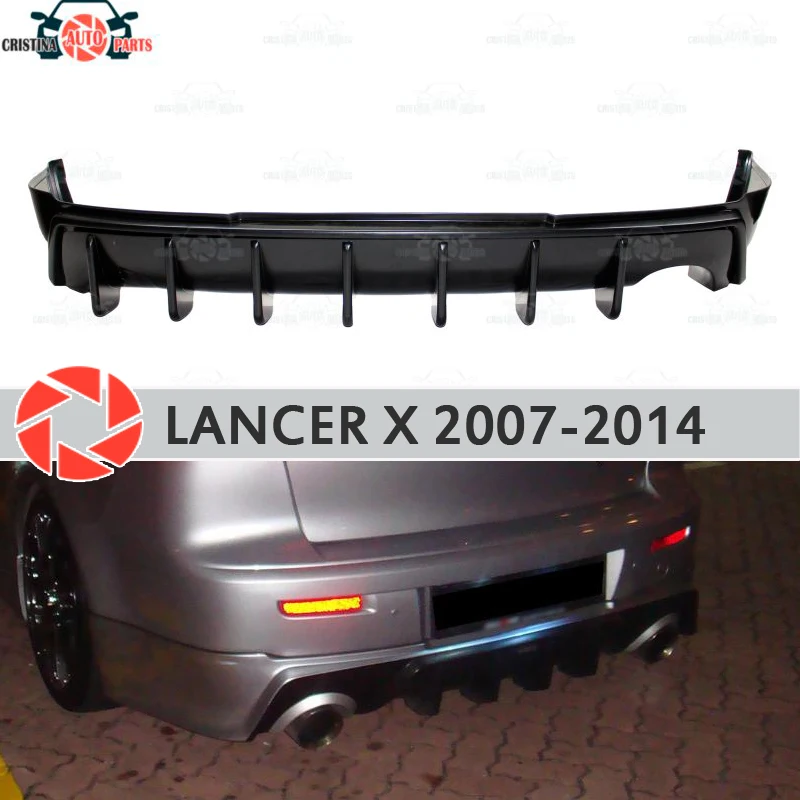 Диффузор для Mitsubishi Lancer X 2007 2014 на задний бампер пластик ABS аксессуары стайлинга