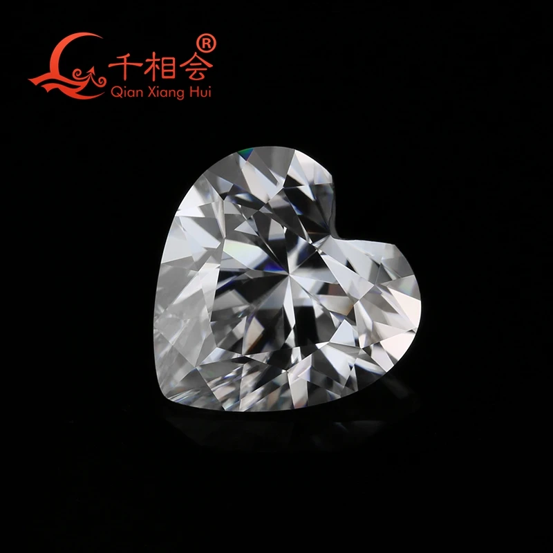 

DF GH IJ color white heart shape diamond cut Sic material moissanites loose gem stone qianxianghui