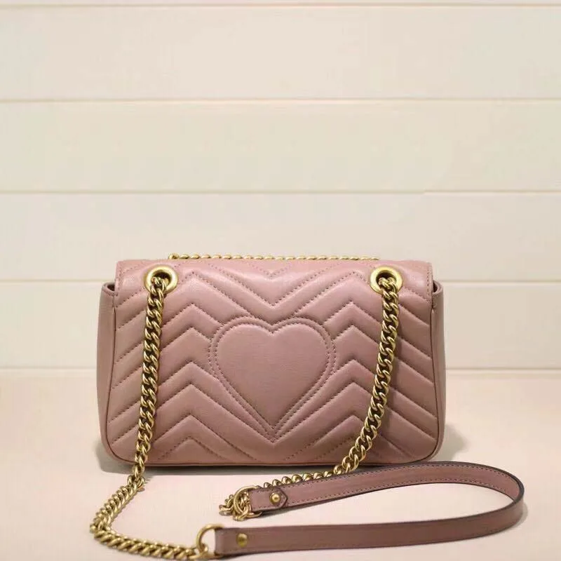 

Luxury women handbag High quality chains shoulder crossbody bags real leather Fashion female messenger Heart-shaped suture bags