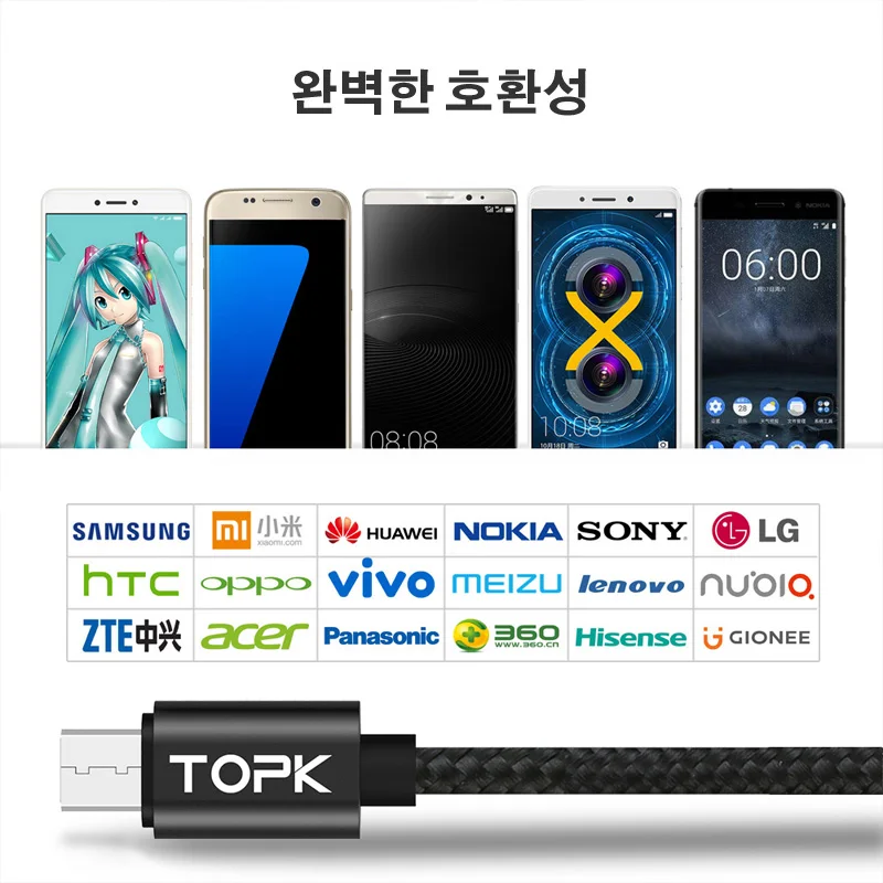 TOPK 1 м 3 А Быстрая зарядка USB кабель 3,0 USB микро кабель Быстрая зарядка телефонный кабель для samsung huawei Xiaomi