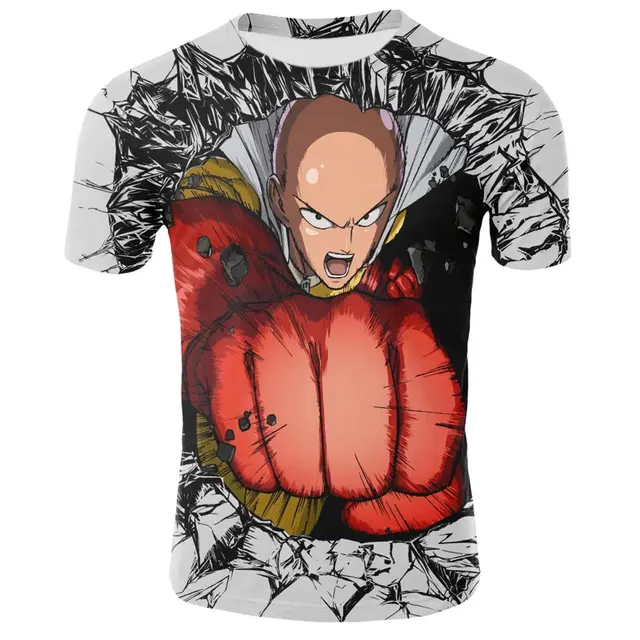 Anime One Punch Man Funny T Shirts Men Tshirt Top With Fashion Men s 